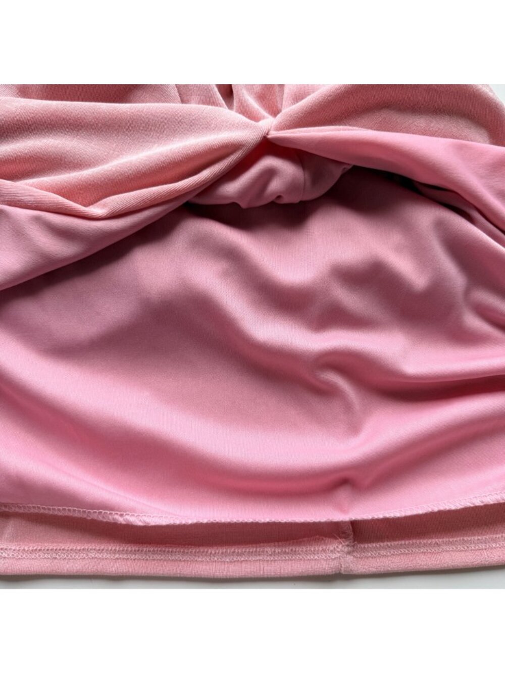 21 Saints Pink Shimmer Midi Dress Womens L Cowl Neck Lined Criss Cross Back NWT - Picture 8 of 10
